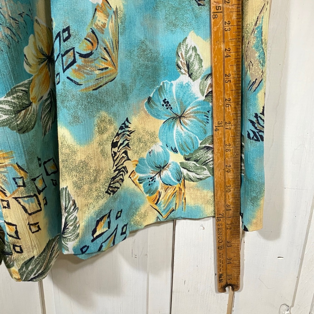 Koret Vintage Tropical Palazzo Pants Wide Leg Culottes Turquoise Size 12 Flowy - Picture 5 of 7